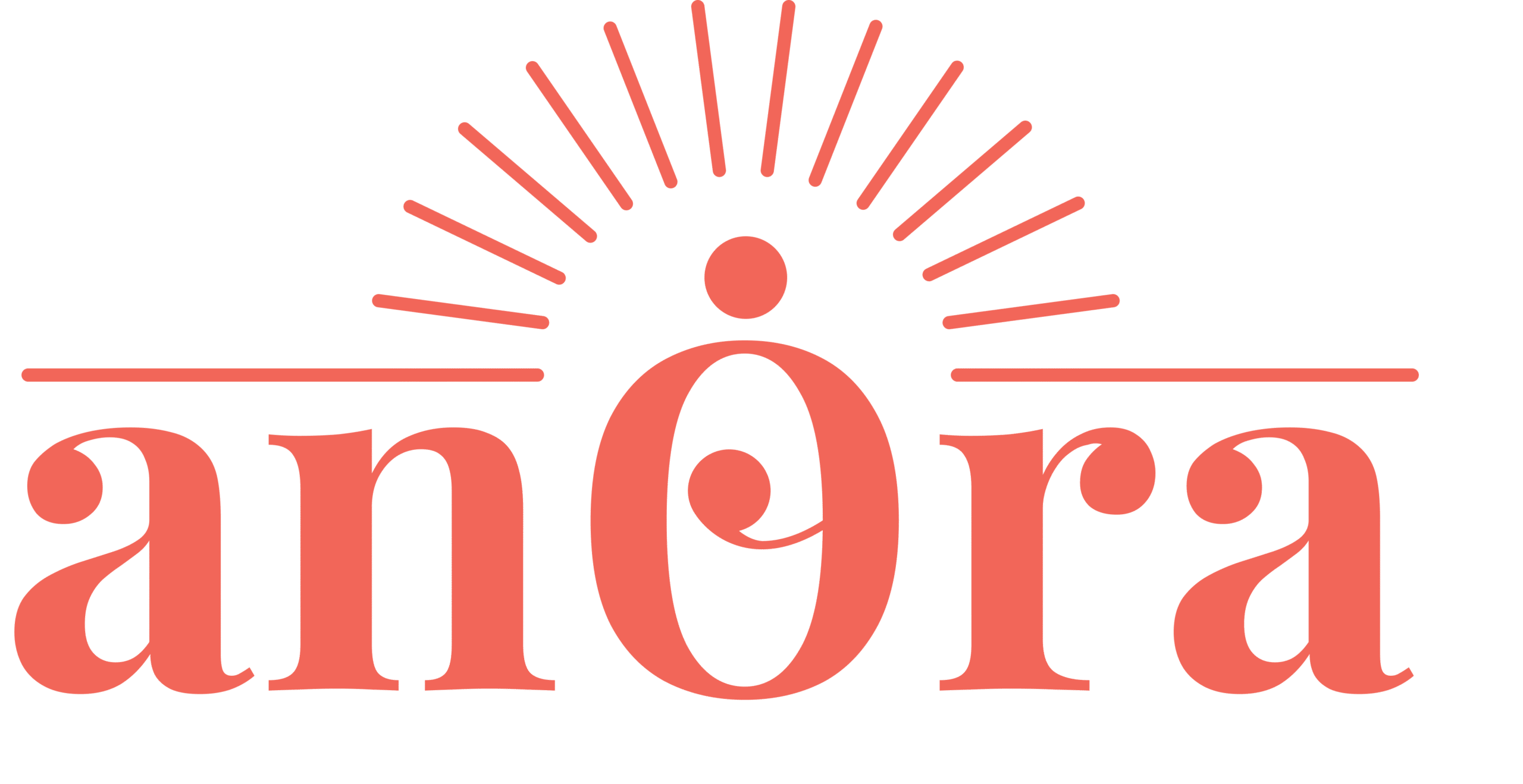 Anora logo in coral flame